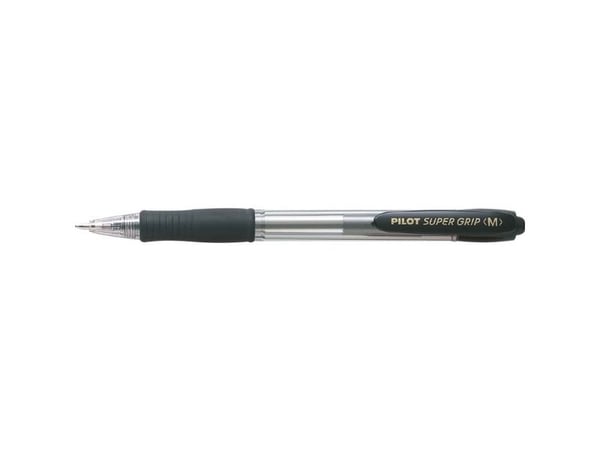 Pilot Super Grip Medium, Klips, Uttrykkbar kulepenn med hengefeste, Sort, 1 stykker, Medium