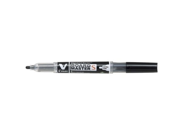 Pilot V-Board Master S, Musta, Ohut pää, Musta, Läpinäkyvä, Muovi, Pyöreä, 3,5 mm