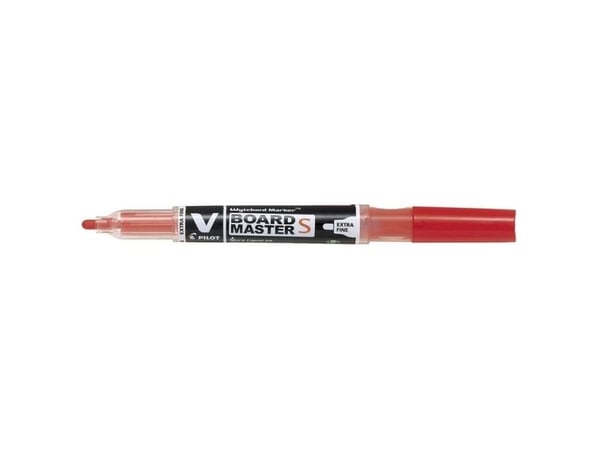 Pilot V-Board Master S, Punainen, Ohut pää, Musta, Punainen, Läpinäkyvä, Muovi, Pyöreä, 3,5 mm