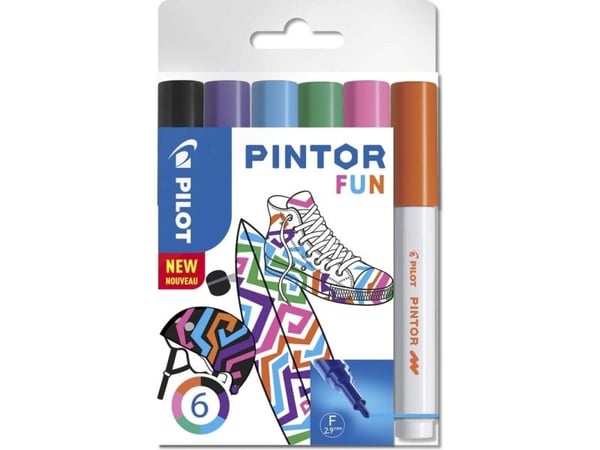 Marker Pilot Pintor Creative Fine 1,0 mm med 6 stk. ass. farver