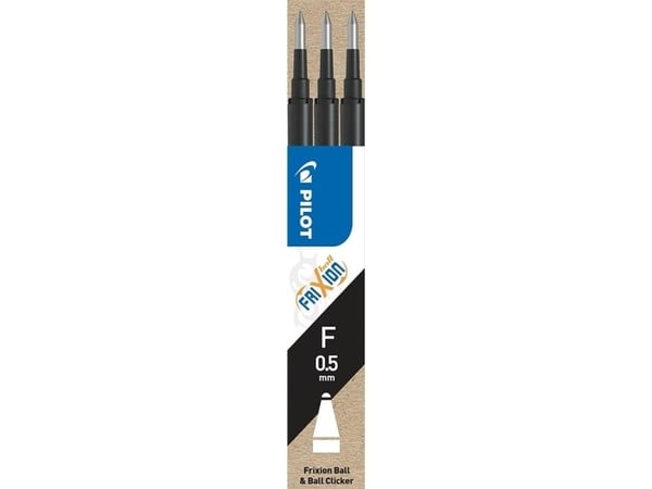 Refill Pilot Frixion Fine 0.5 mm sort (3 stk.)
