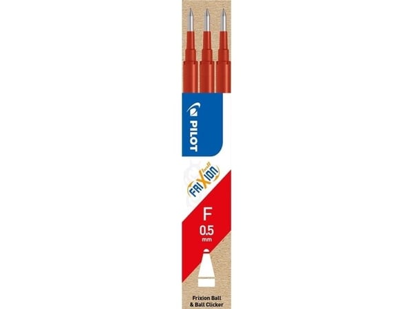 Refill Pilot Frixion Fine 0.5 mm rød - (3 stk.)