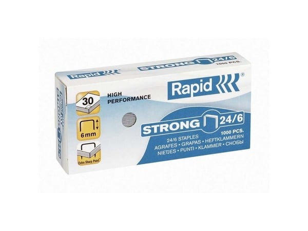 Häftklamrar Rapid Strong 24/6 galvaniserad - (1000 st.)