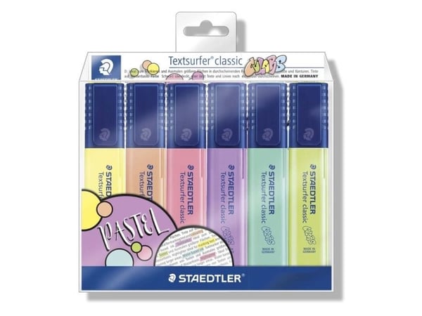STAEDTLER Textsurfer classic 364 - Markeringspenn - assorterte farger - vannbasert blekk - 1-5 mm (en pakke 6)