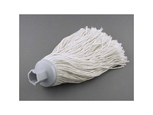 Mopgarn/rundmopp Mini Mery 220 g bomull med sexkantskaft vit (1 st)