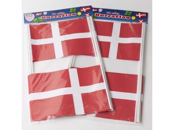 Flagga papper på pind 20x27cm (10 stk.)