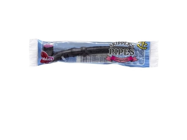 Lakrispiper Skippers Pipes Original 17g - individuelt innpakket - kartong med 60 stk.