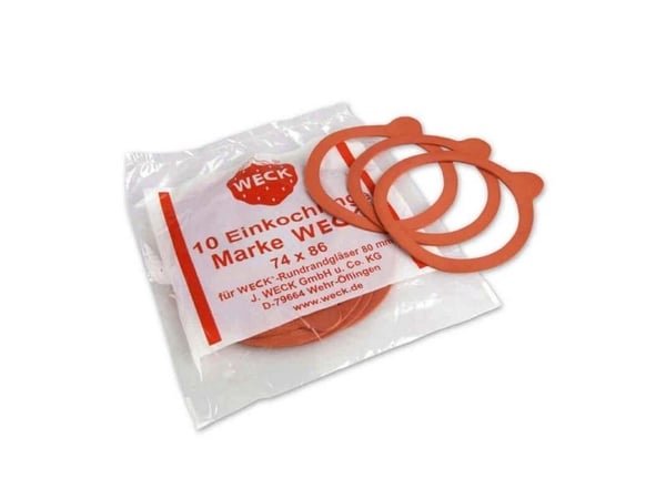 Kumirengas t/Ø8cm lasi Weck (RR80) 10kpl/pakkaus