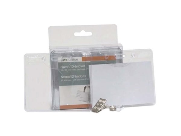 Kongresmærker, BNT, 60x90 Til ID blød plast liggende, transparent - (10 stk.)