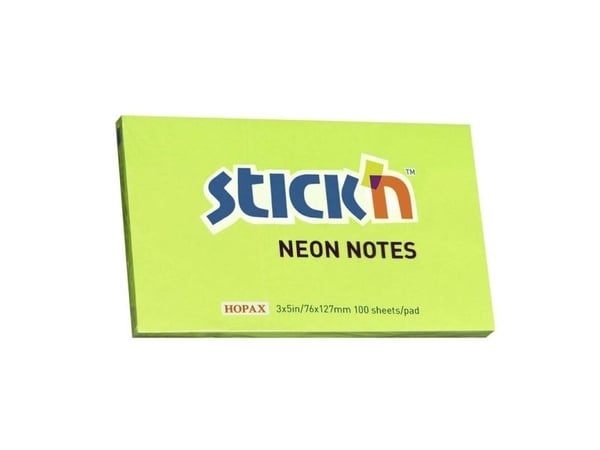 Anteckningar, BNT Stick´n, grön 127 x 76 mm (12 st.)
