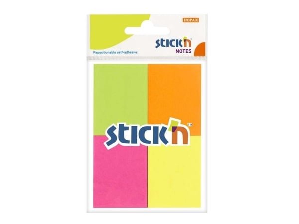 Notes, BNT Stick´n, Neon, assorteret, 38 x50mm - (12 stk.)