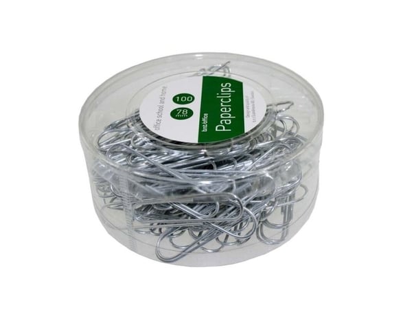 Papirclips 78mm sølv (100 stk.)