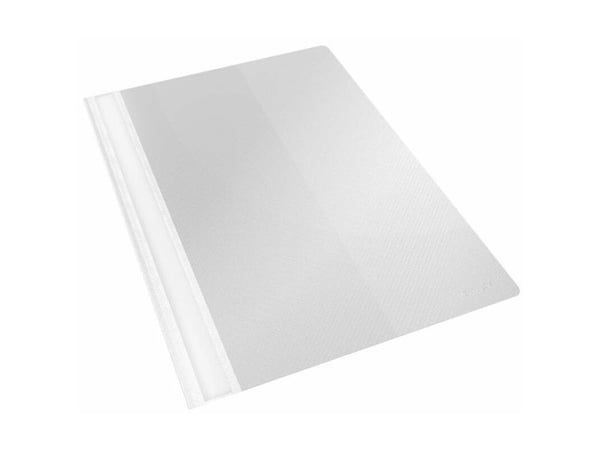 Esselte - Flat stangfil - for A4 (210 x 297 mm) - kapasitet: 30 ark - transparent hvit (en pakke 25)