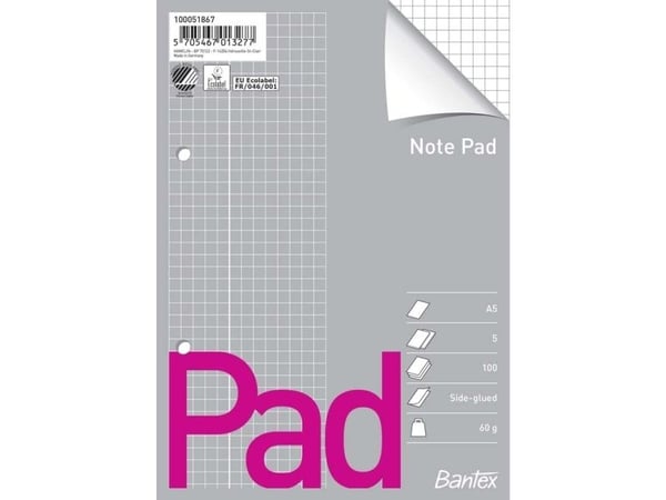 Vakiotyyny, Bantex, ruutu, A5 valkoinen, 148x210mm, 5 kpl - (5 kpl)
