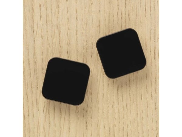 Super Stærke Magneter' akryl sort 2,5 x 2,5 cm - (2 stk.)