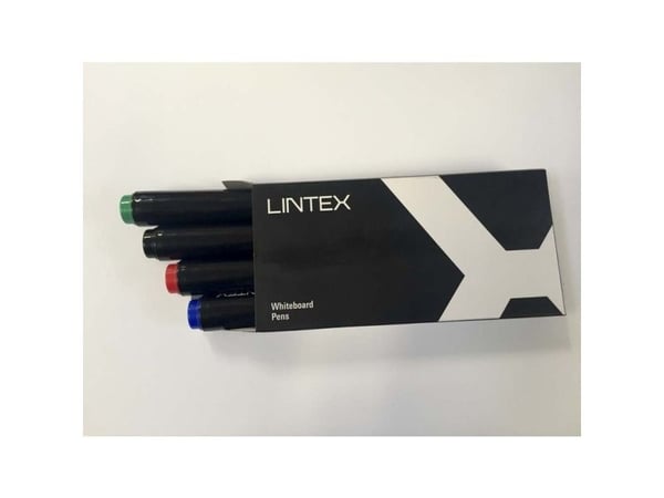 Lintex Felt-tip pens 4, 4 kpl, Musta, Sininen, Vihreä, Punainen, Musta