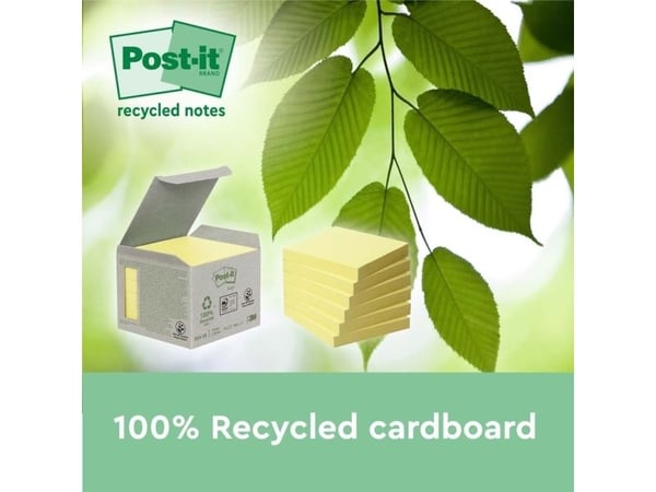 Post-It 7100284576, firkant, Gult, Papir, 100%, 47,6 mm, 47,6 mm