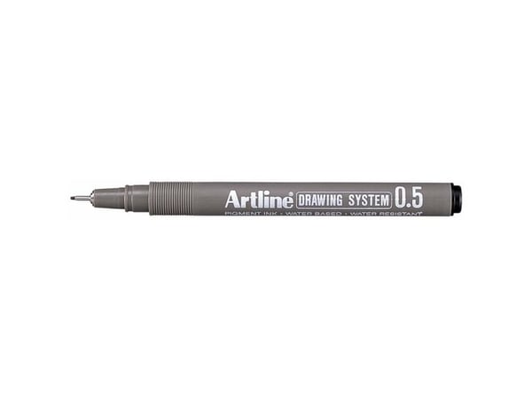 Drawingpen Artline EK235 0,5mm sort - (12 stk.)