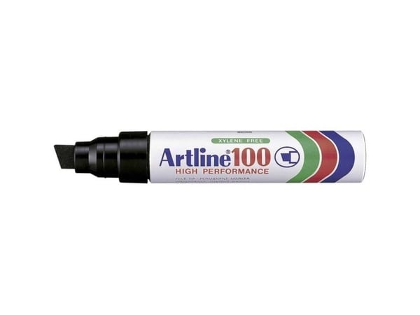 Marker Artline® 100 permanent sort 7,5-12mm - (6 stk.)