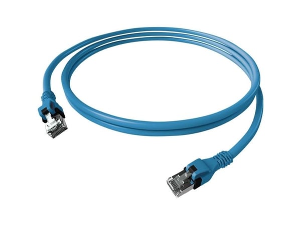 EasyLan CPP1OBABABAB0020 DualBoot PushPull -liitäntäkaapeli Cat.6A ISO/IEC suojattu, 2 m, Cat6a, S/FTP (S-STP), RJ-45, RJ-45, Sininen