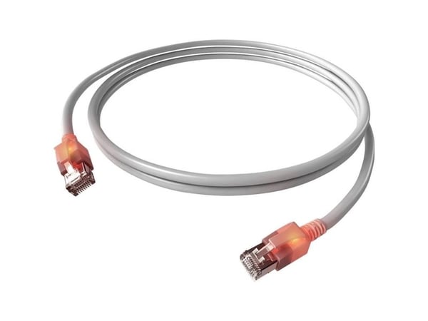 Easylan CS1OAADAD0005 RJ45 nätverkskabel/patchkabel CAT 6A S/FTP 0,50 m grå dubbel skärmad, halogenfri, flamskyddad 1 st