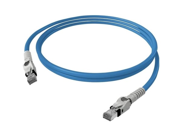 Easylan CP1OBMSMS0005 RJ45 Nätverkskabel, patchkabel CAT 6A S/FTP 0,5 m Blå 1 st