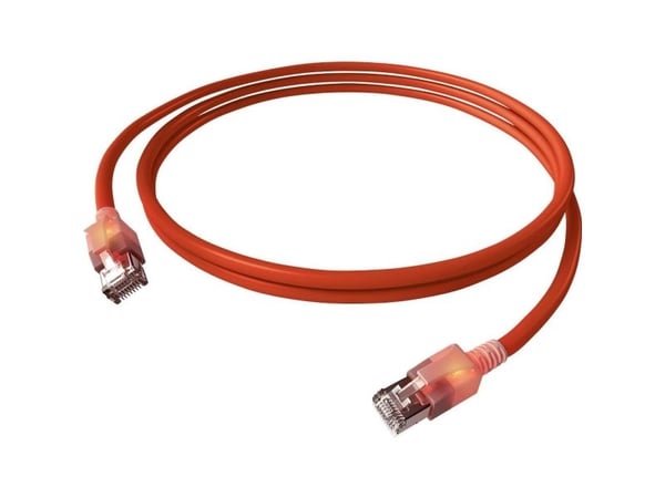 Easylan CS1ORADAD0020 RJ45 verkkokaapeli, patch-kaapeli CAT 6A S/FTP 2 m punainen LEDillä 1 kpl 1 kpl