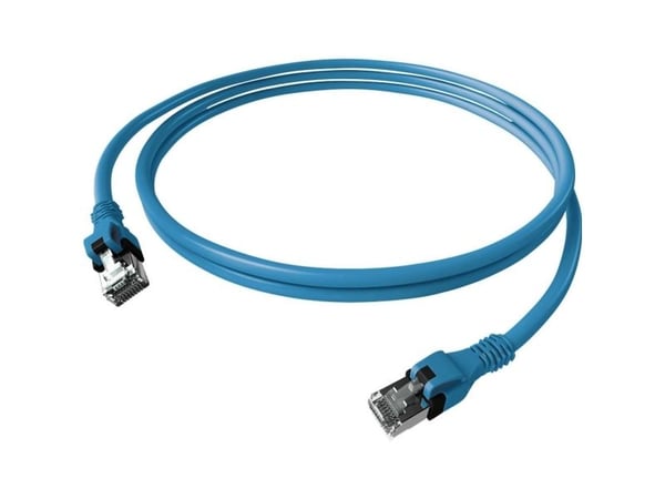EasyLan CPP1OBABABAB0030 DualBoot PushPull -liitäntäkaapeli Cat.6A ISO/IEC suojattu, 3 m, Cat6a, S/FTP (S-STP), RJ-45, RJ-45, Sininen