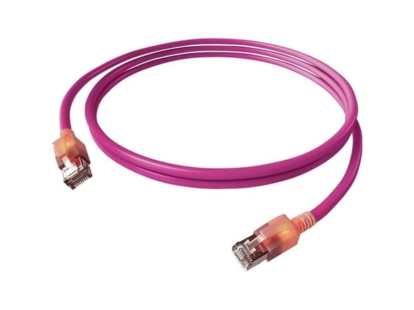 Easylan CS1OVADAD0030 RJ45 verkkokaapeli, patch-kaapeli CAT 6A S/FTP 3 m Violetti LEDillä 1 kpl 1 kpl