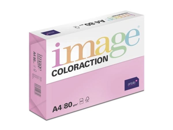 Image, Coloraction, Malibu/néon pink Kopipapir, træfri ECF, 80g/m2, 210mm x 297mm, A4, Smal bane, pa