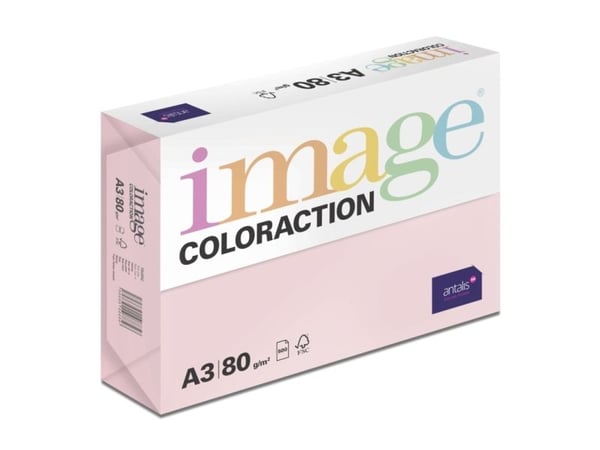 Image, Coloraction, Tropic/pale pink Kopipapir, træfri ECF, 80g/m2, 420mm x 297mm, A3, Bred bane, pa