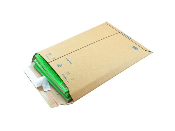 Bølgepap kuvert, Suprawell, 370 x 540 mm Pose, trapezformet flap selvklæbende lukning, afrivnin, 1-l - (25 stk.)