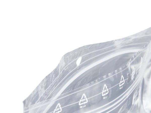 Lynlåspose, Master'in Performance, 50 µm 200 x 300 mm, LD-PE, transparent med skrivefelt, Lynlåslukn