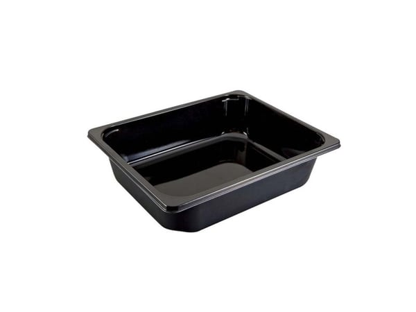 Plastbakke, Færch, C 2325-1B, 1-rums Rektangulær kapacitet 5195ml,265x325x80mm C-PET, sort, A5 4 rum