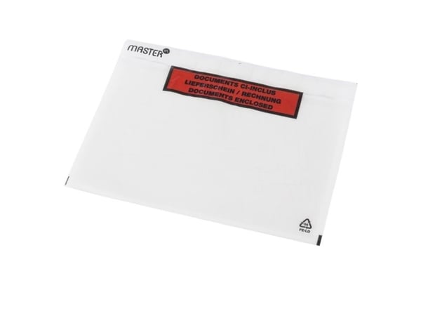 Følgeseddellommer, Master'in Performance C5, 240 x 185 mm, transparent red-black printed Packing lis