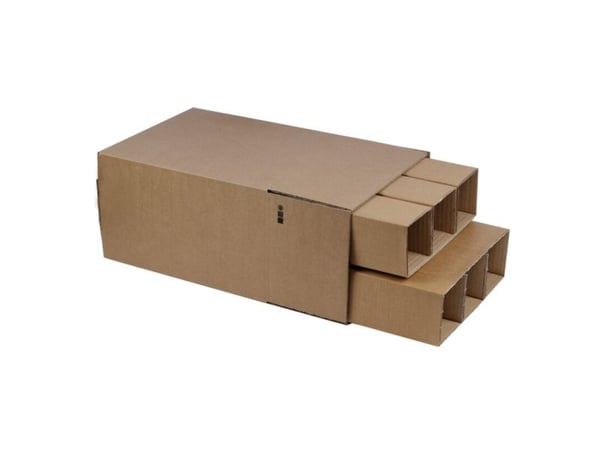Bølgepapkasse, Master'in, indre dim: 315 x 210 x 365 mm, 2-lags,EB-flute FEFCO 0201, brun Yderkasse - (20 stk.)