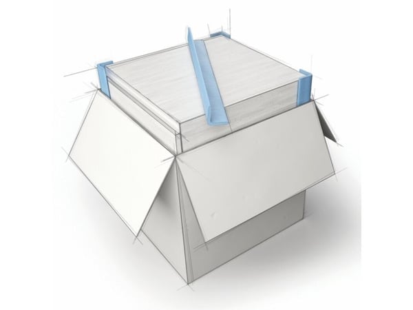 Skumprofiler, Nomapack, L-75, L-profil længde: 2000 mm, polyethylen, blå karton a 105 stk, palle a 4