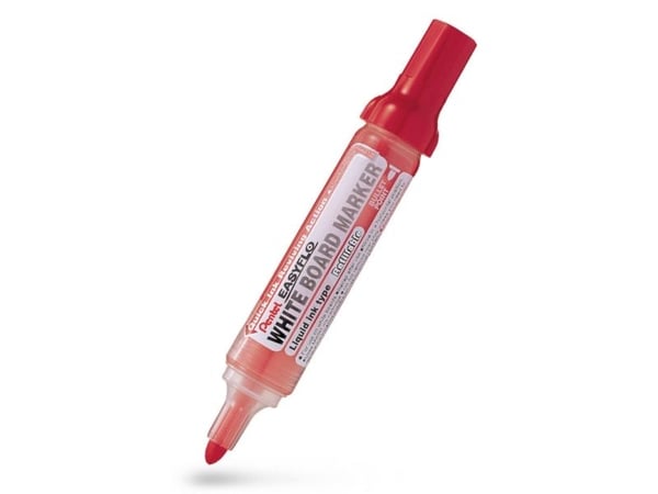 Whiteboardpenna Pentel Easyflo 6 mm rund spets röd non-permanent (12 st.)
