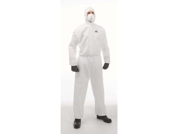 Säkerhetsdräkt engångs damtoffdräkt XL non-woven vit (100 st)