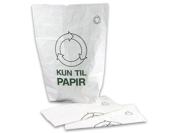 Papirsæk, 700 x 950 mm, sidefalset Kraftpapir, hvid, Hold Danmark Rent pakke a 50 stk 1-layer easily - (50 stk.)