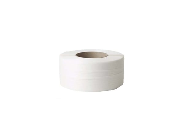 Spännband PP, 12.00 x 0,550 mm x 2500 m, präglad, kärndiameter 280 mm (vit)