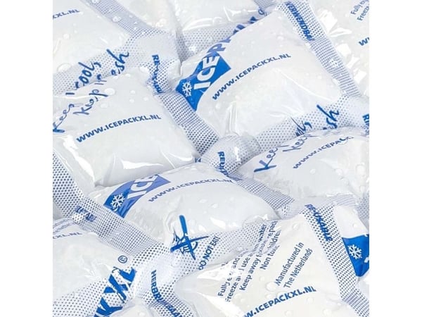 Kølepose, 400 x 280 x 30 mm hvid translucent, pakke a 100 stk Fødevaregodkendt - (100 stk.)