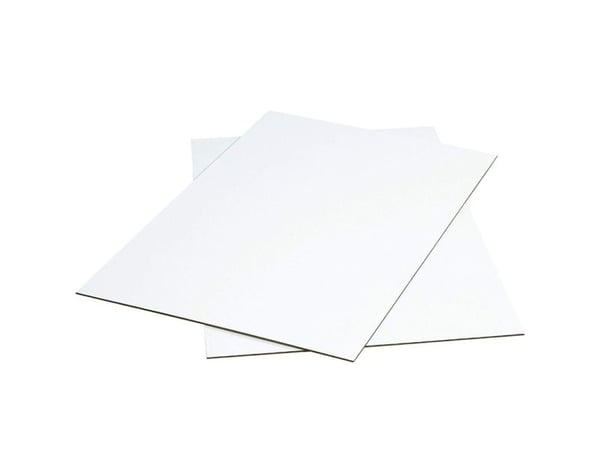 Bølgepapark, 1398 x 998 mm, 1-lags E-flute, 2.000 mm, FEFCO 0110, Bølgepap hvid/hvid, Unprinted løst