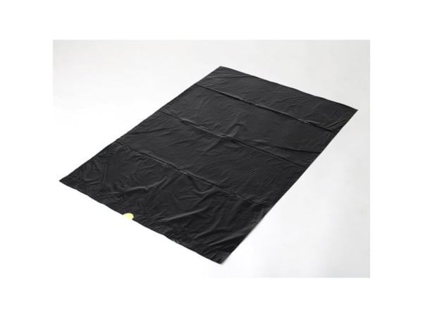 Affaldssække, 53 µm, 700 x 1100 mm genanvendt LDPE, sort, kapacitet 100l med lukkestrop, rulle a 10 - (10 stk.)