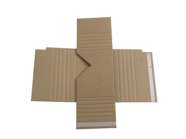 Krydspack, indre dim: 250 x 182 x 100 mm 2-lags,EE-flute, 4.000 mm, FEFCO 0473 brun, bundt a 50 stk, - (50 stk.)