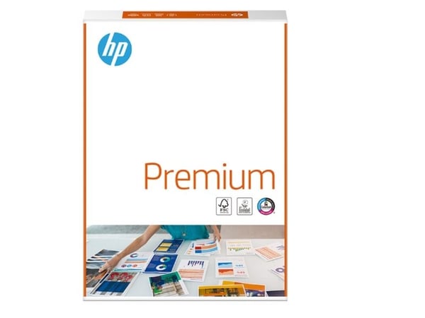 HP, Premium, hvid, Matt, Kopipapir træfri ECF, 80g/m2, 420mm x 297mm, A3 Bred bane, pakke a 500 ark, - (5 stk.)