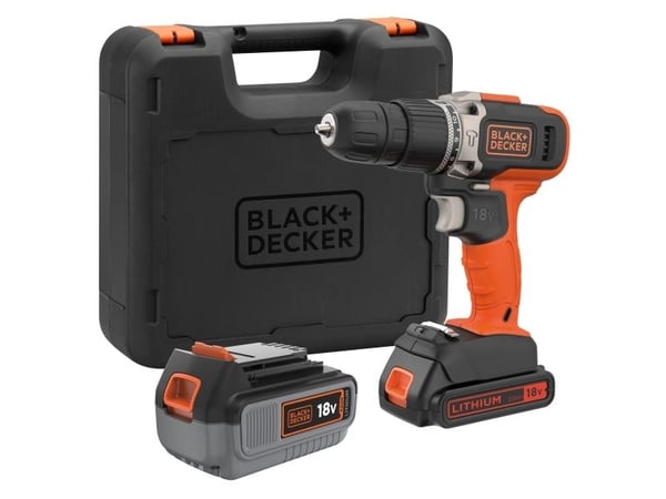 B+D 18V akku slagboremaskine m. 2.0 Ah/4.0Ah Li-ion Batteri