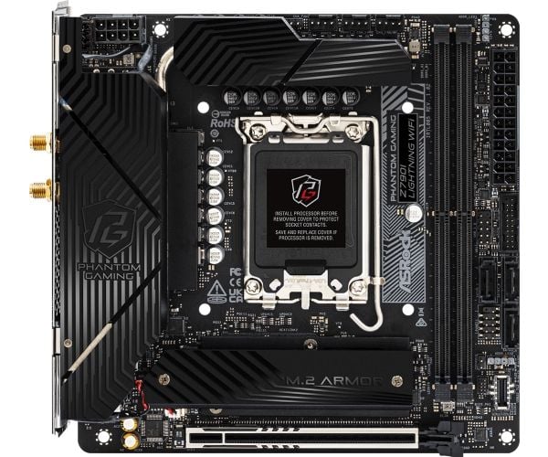 ASRock Phantom Gaming Z790I Lightning WiFi - Hovedkort - mini-ITX - LGA1700-sokkel - Z790 Chipset - USB 3.2 Gen 1, USB 3.2 Gen 2, USB-C 3.2 Gen 1, ...