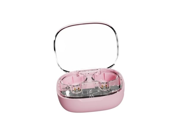 Streetz T150 TWS earphones, Transparent Pink, Trådløs, 20 - 20000 Hz, Samtaler/musikk, 37 g, Hodesett, Rosa
