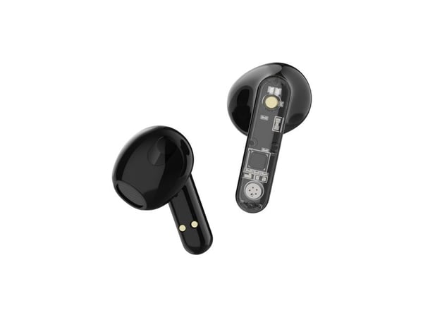 Streetz T150 TWS earphones, Transparent, Black, Trådløs, Samtaler/musikk, 20 - 20000 Hz, 37 g, Hodesett, Svart